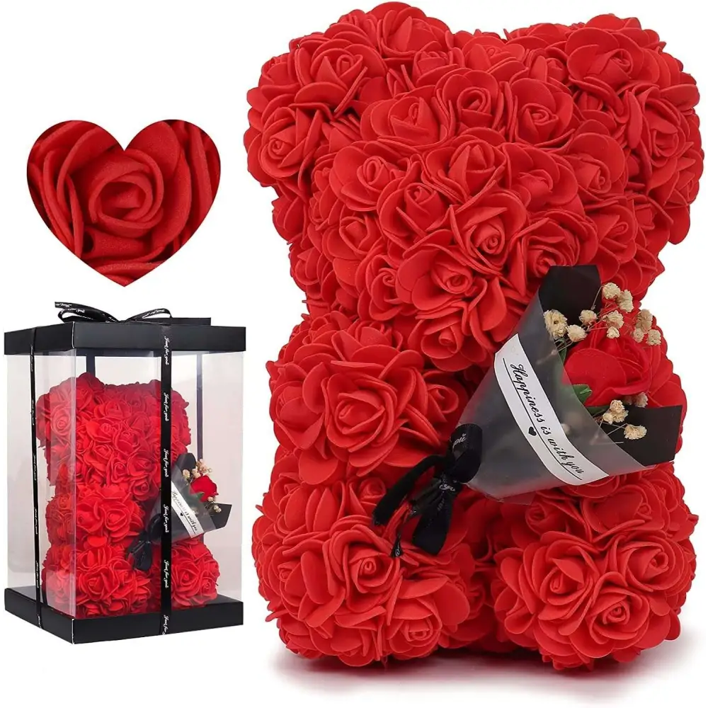 Red Rose Bear Eternal Flower Gift