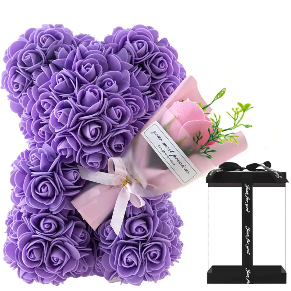 Red Rose Bear Eternal Flower Gift