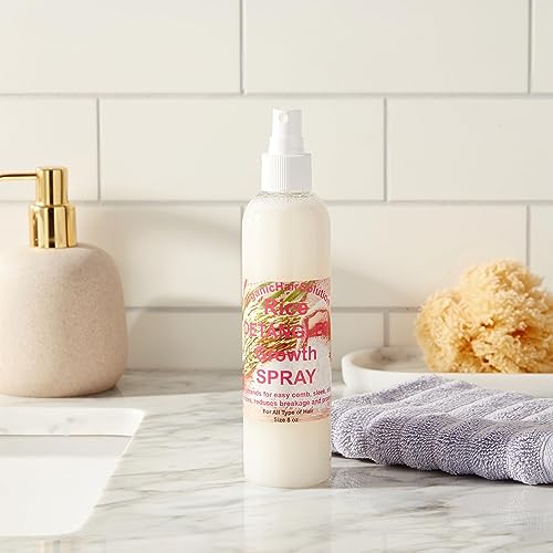 Rice Water Hair Growth Spray - Biotin Infused Hair Conditioner. Thickening, Moisturizing, Sprays with Aloe Vera, Tea Tree, Jojoba Seed, Argan. Leave in Mist For Dry, Frizzy, Damaged Hair