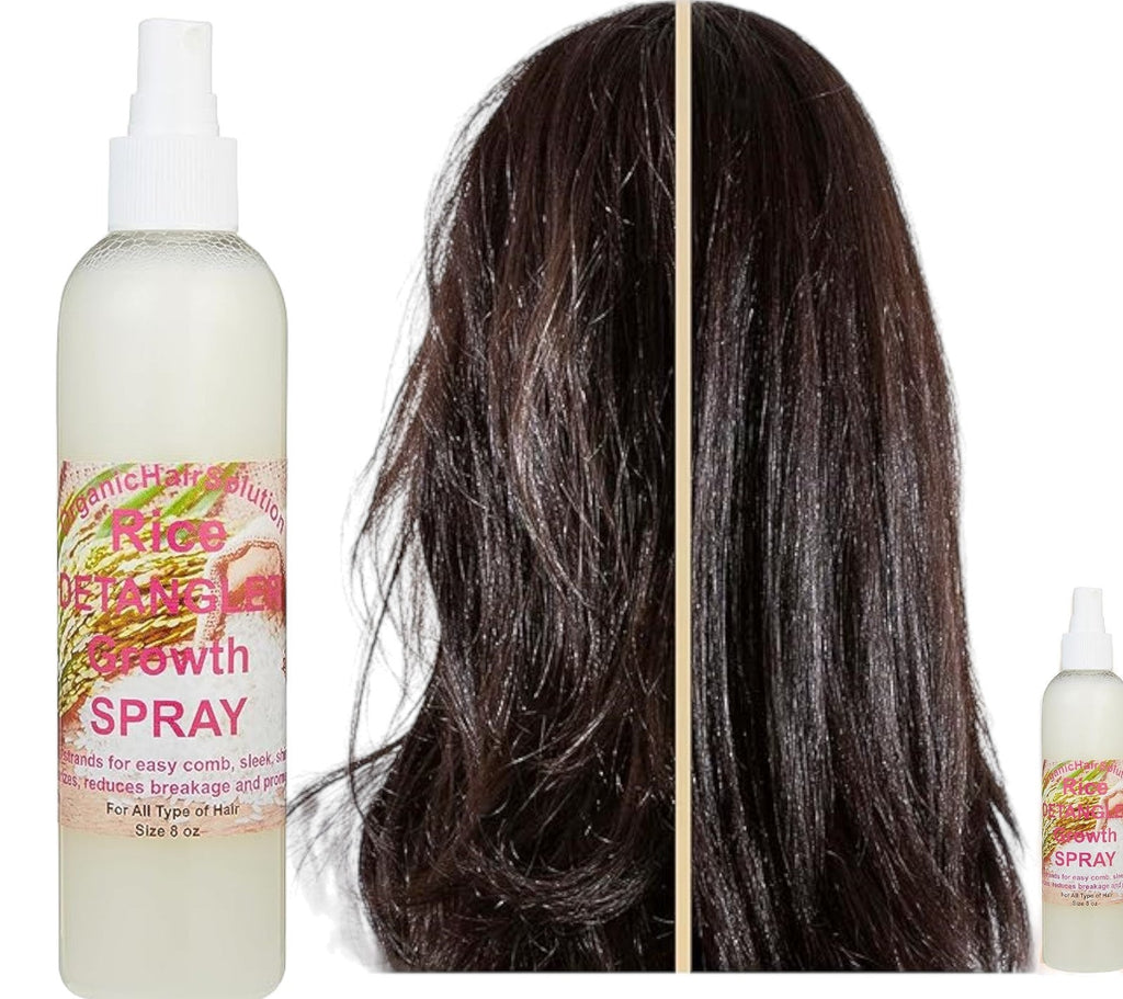 Rice Water Hair Growth Spray - Biotin Infused Hair Conditioner. Thickening, Moisturizing, Sprays with Aloe Vera, Tea Tree, Jojoba Seed, Argan. Leave in Mist For Dry, Frizzy, Damaged Hair