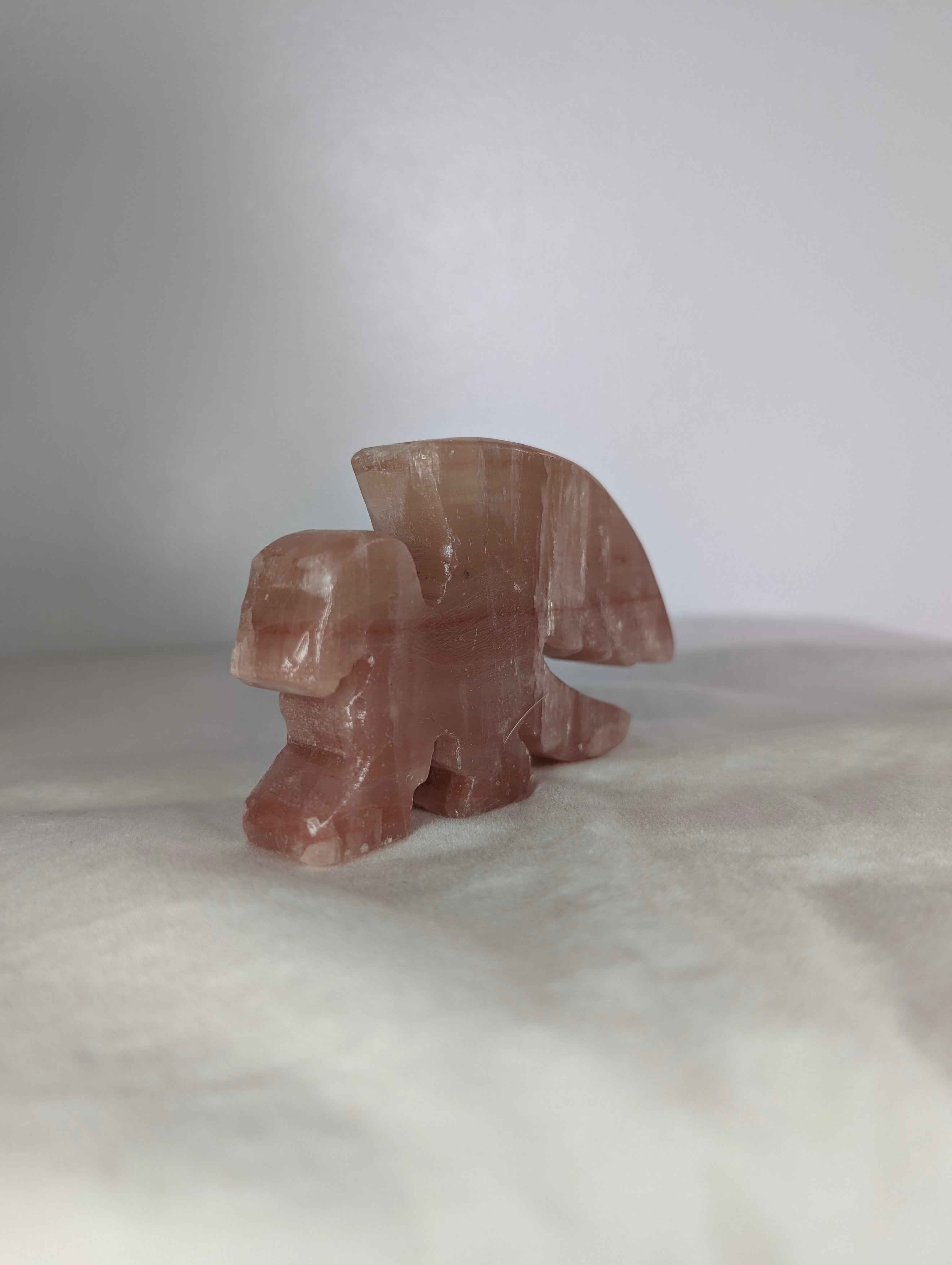 Mangano Calcite Griffin Carving – Heart Healing Guardian