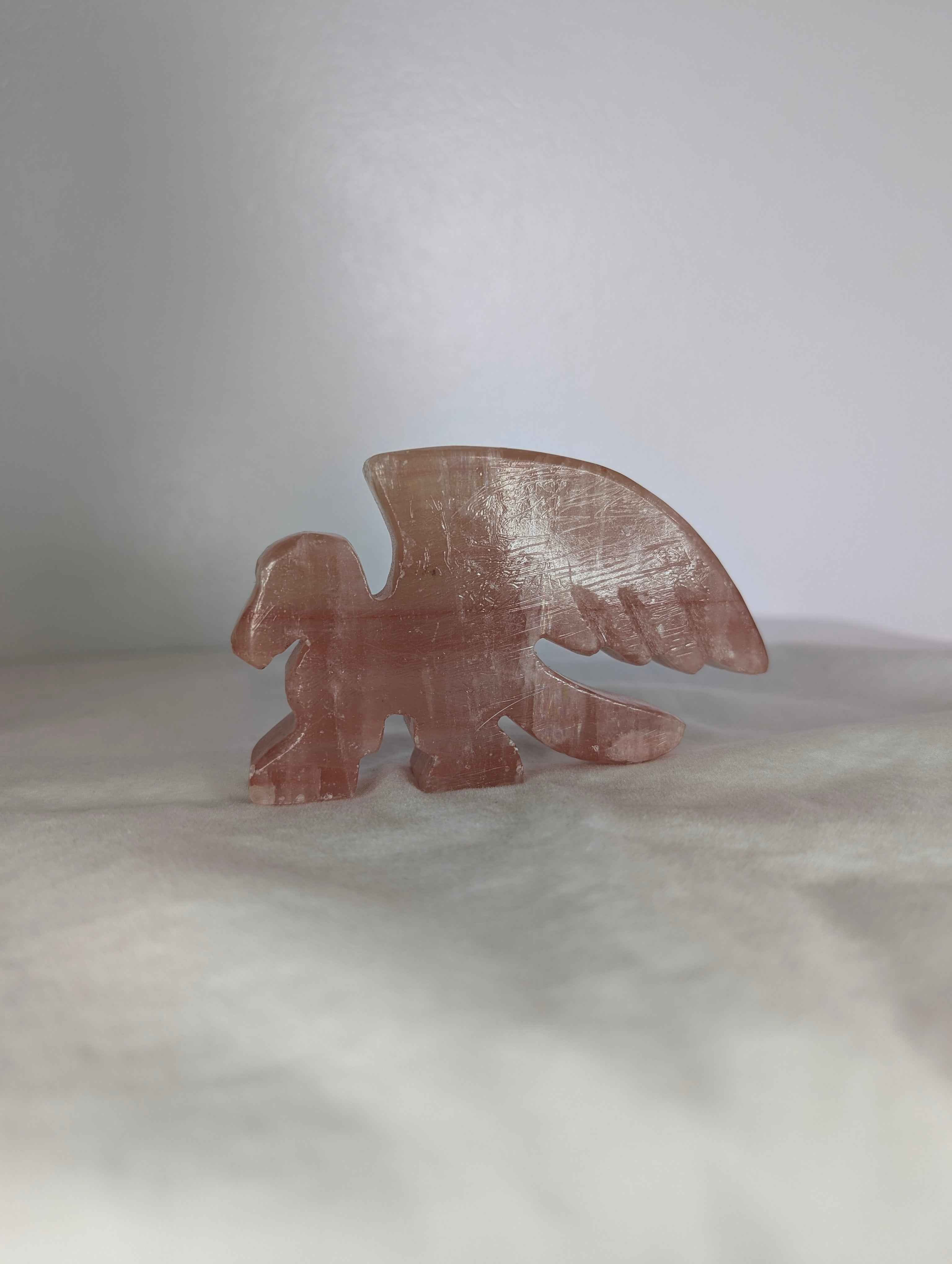 Mangano Calcite Griffin Carving – Heart Healing Guardian