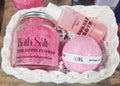 Pink Spa Gift Basket | Organic Bath Bomb | All Natural | Handmade Luxury Soap Bar | Bubble Bath
