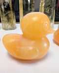 Orange Calcite Duck Carving – Joy, Creativity & Gentle Motivation