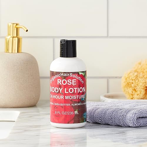 Body Lotion (Rose Scent)-  Nourish Dry Skin, Non-Greasy -Daily Moisturizing