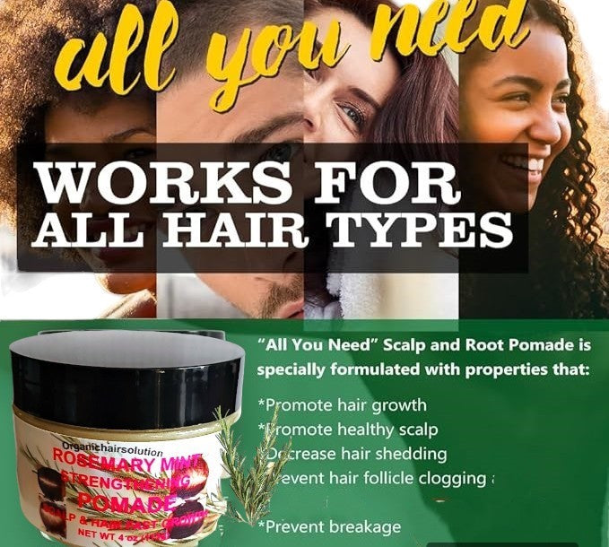 Organics Rosemary Mint Eucalyptus Hair Pomade, Grease/oil for Women, Men & Kids-Scalp & Hair