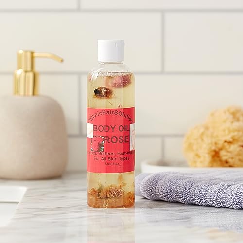 Nourishing Body Oil- (Rose Scent)  Vegan Skin Moisturizer- Anti Aging- Bath- Massage - Natural Plant-Based Oil-Moisturizes Your Skin