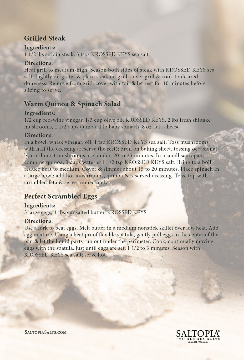 Truffle Salt, Black Italian Truffles: KROSSED KEYS