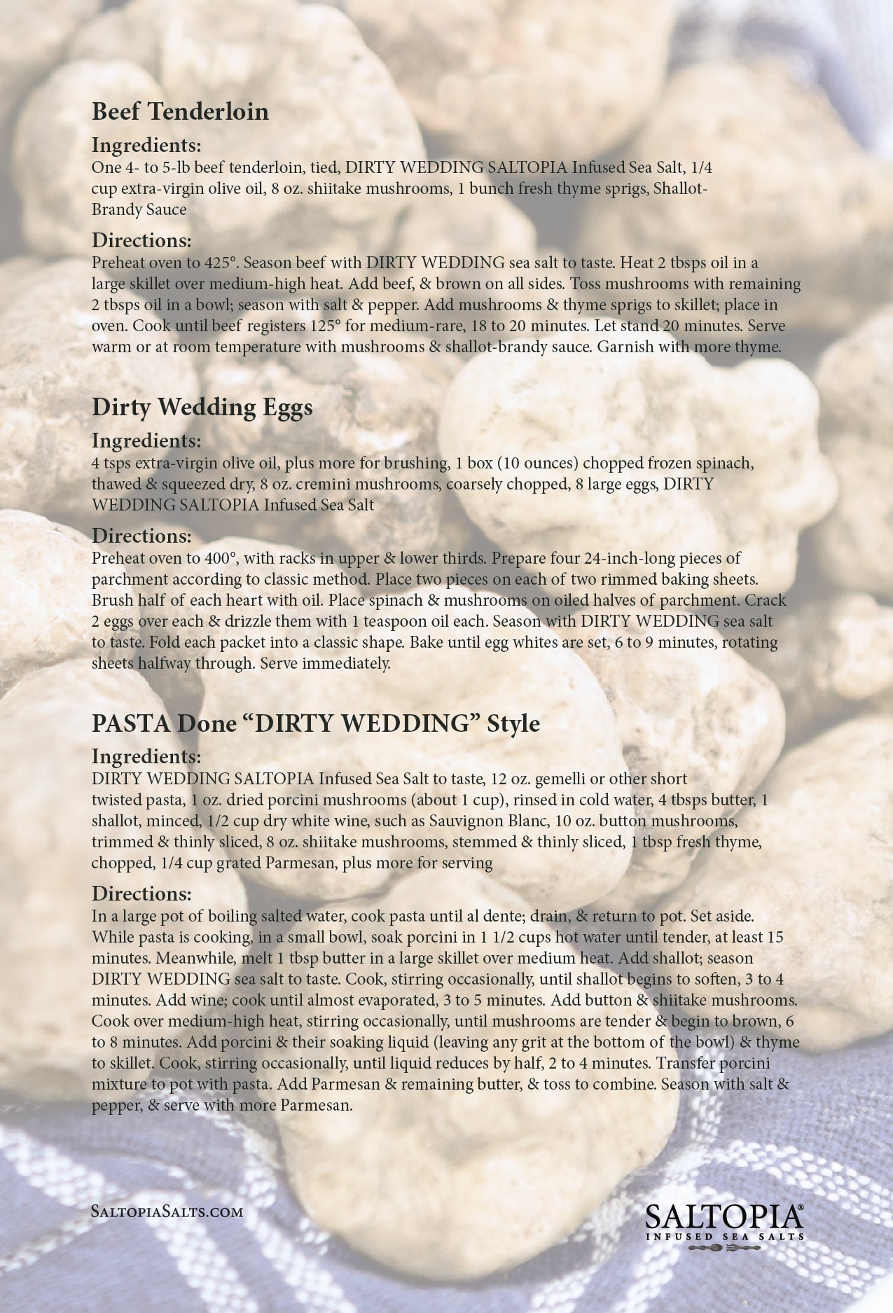 Truffle Salt, White Italian Truffles: DIRTY WEDDING