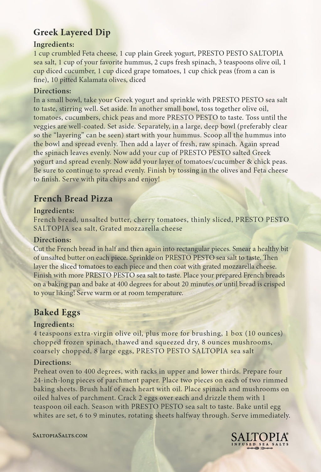 Basil, Garlic & Lemon Salt: PRESTO PESTO