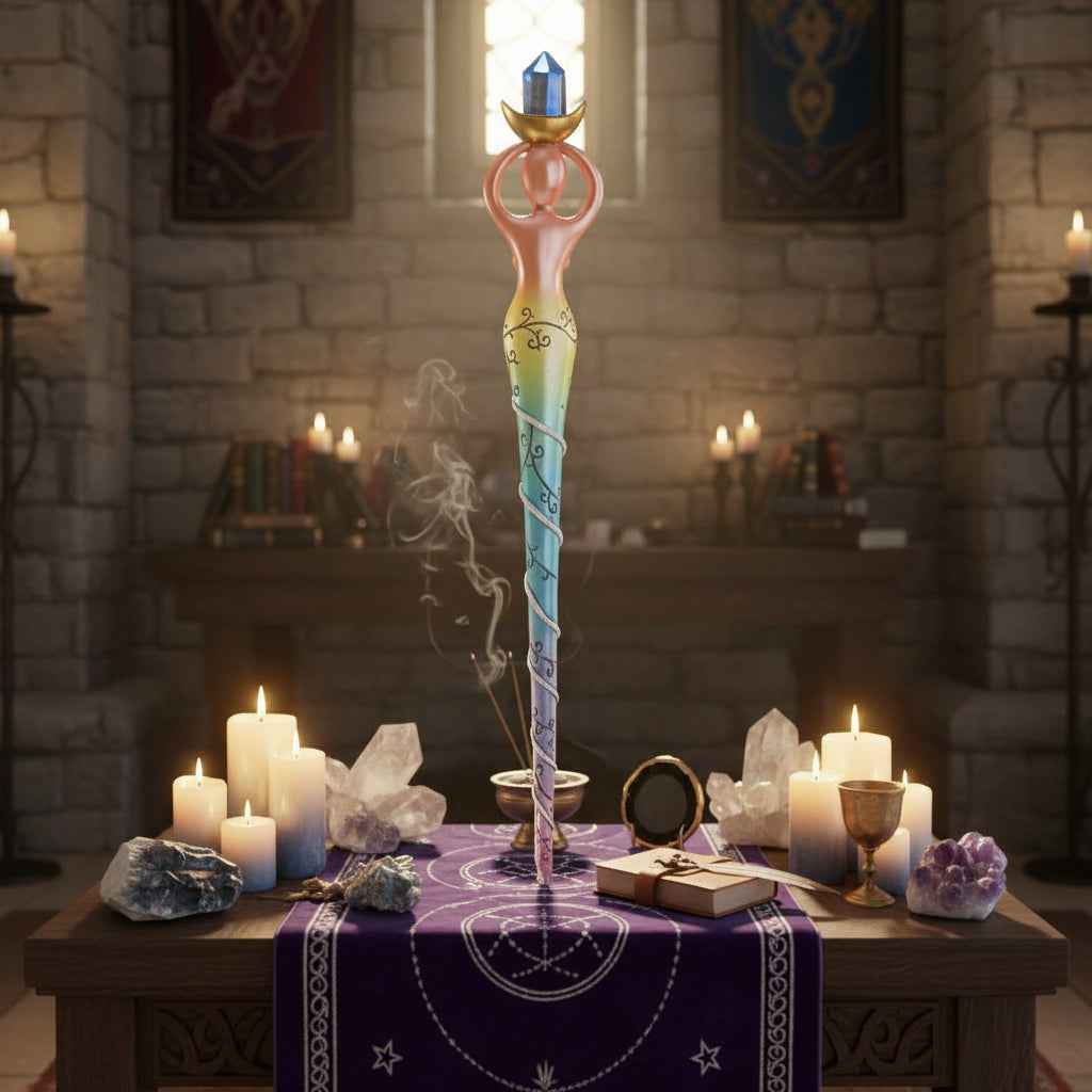 Spiral Goddess Mystical Wand for Enchantment and Transformation