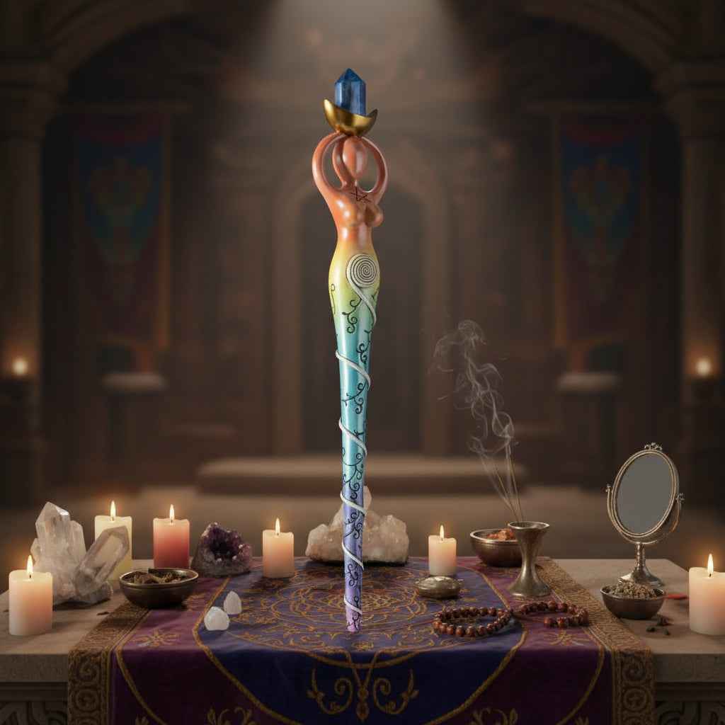 Spiral Goddess Mystical Wand for Enchantment and Transformation
