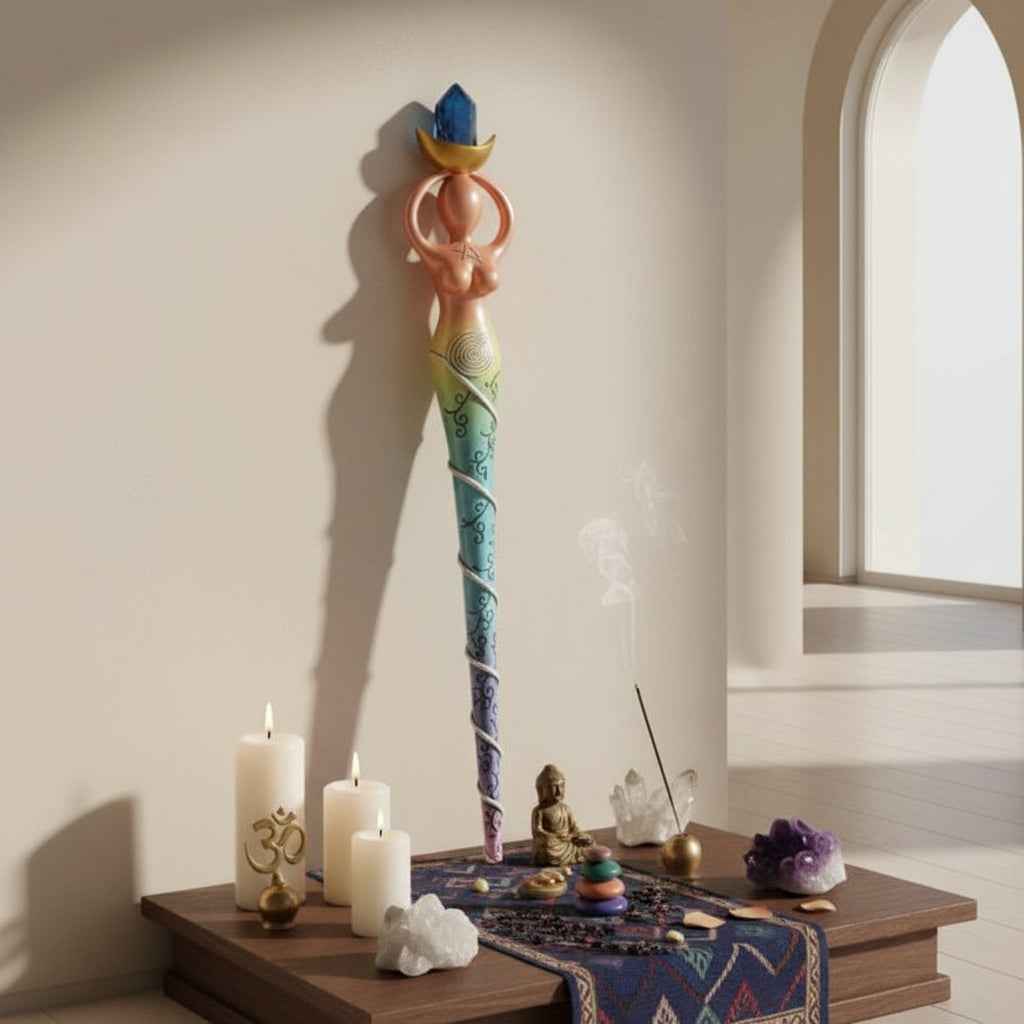 Spiral Goddess Mystical Wand for Enchantment and Transformation