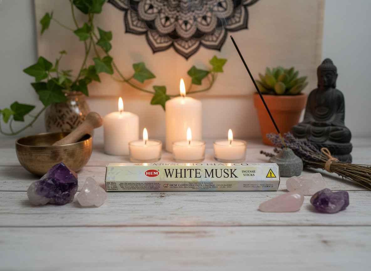 Hem Hexagon White Musk Incense Sticks for a Serene Atmosphere