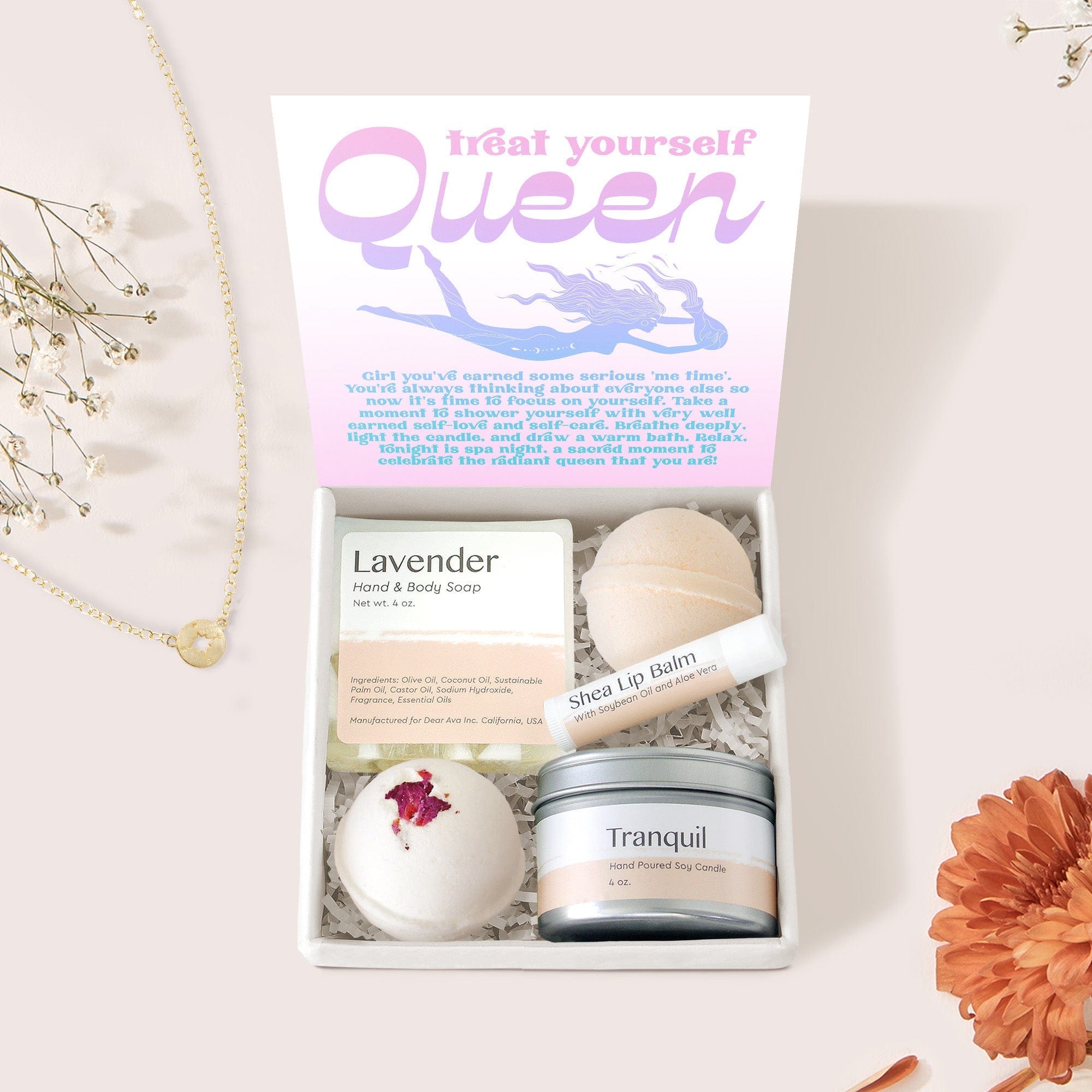 Self Care Compass Necklace Gift Box Set