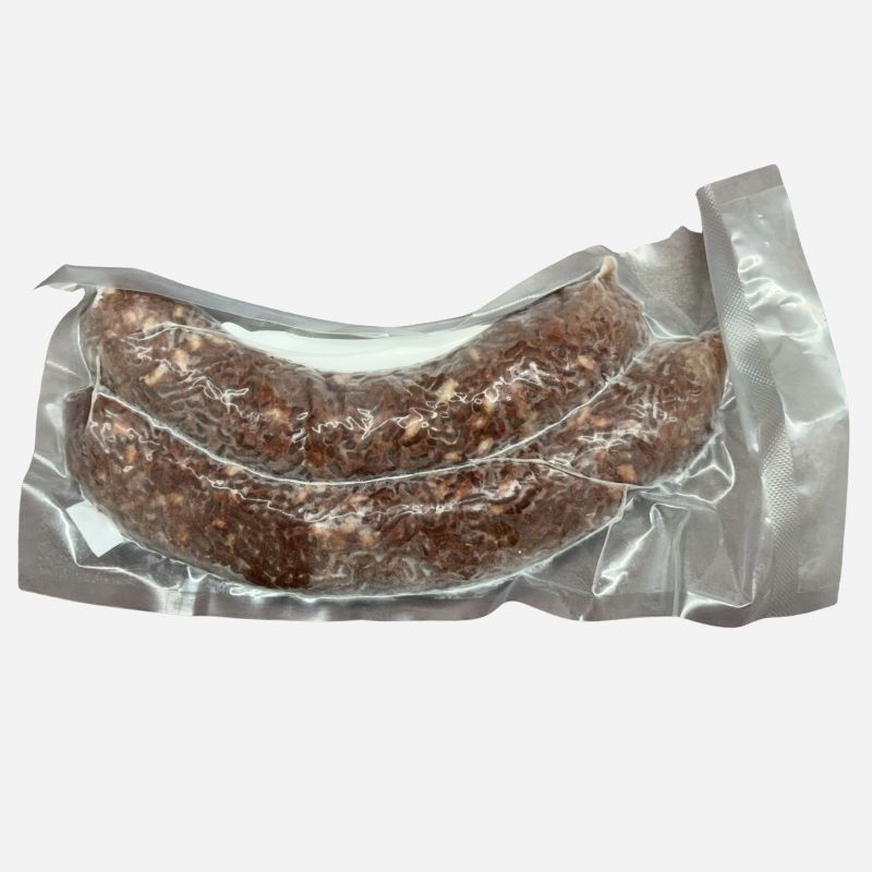 Vacuum-sealed premium Korean blood sausage (sundae) made with glutinous rice, shown in sealed packaging on a white background.
