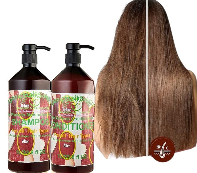Shampoo & Conditioner -Tea Tree- Aloe Vera-Jojoba seed- Argan- Vitamin E Set - for Itchy and Dry Scalp, Sulfate Free, Paraben Free