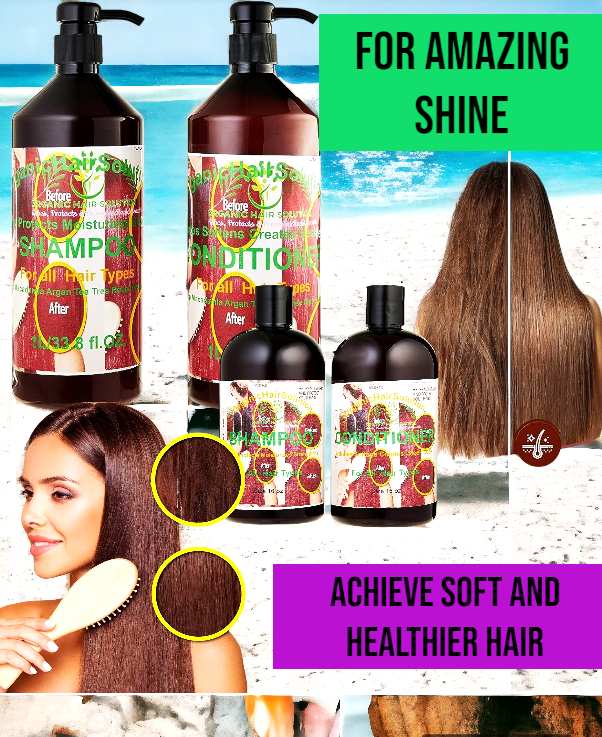 Shampoo & Conditioner -Tea Tree- Aloe Vera-Jojoba seed- Argan- Vitamin E Set - for Itchy and Dry Scalp, Sulfate Free, Paraben Free