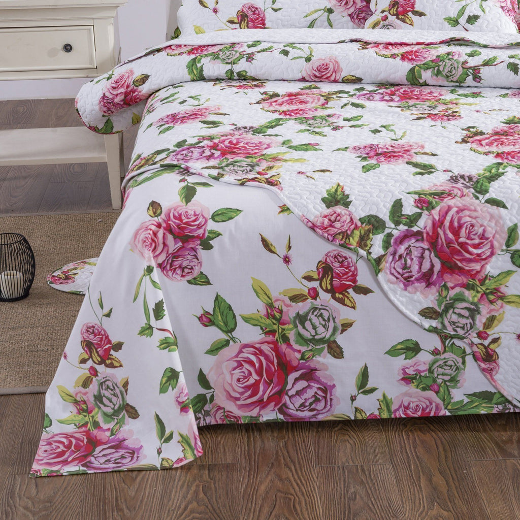 DaDa Bedding Pink Romantic Roses Floral Sheet Set