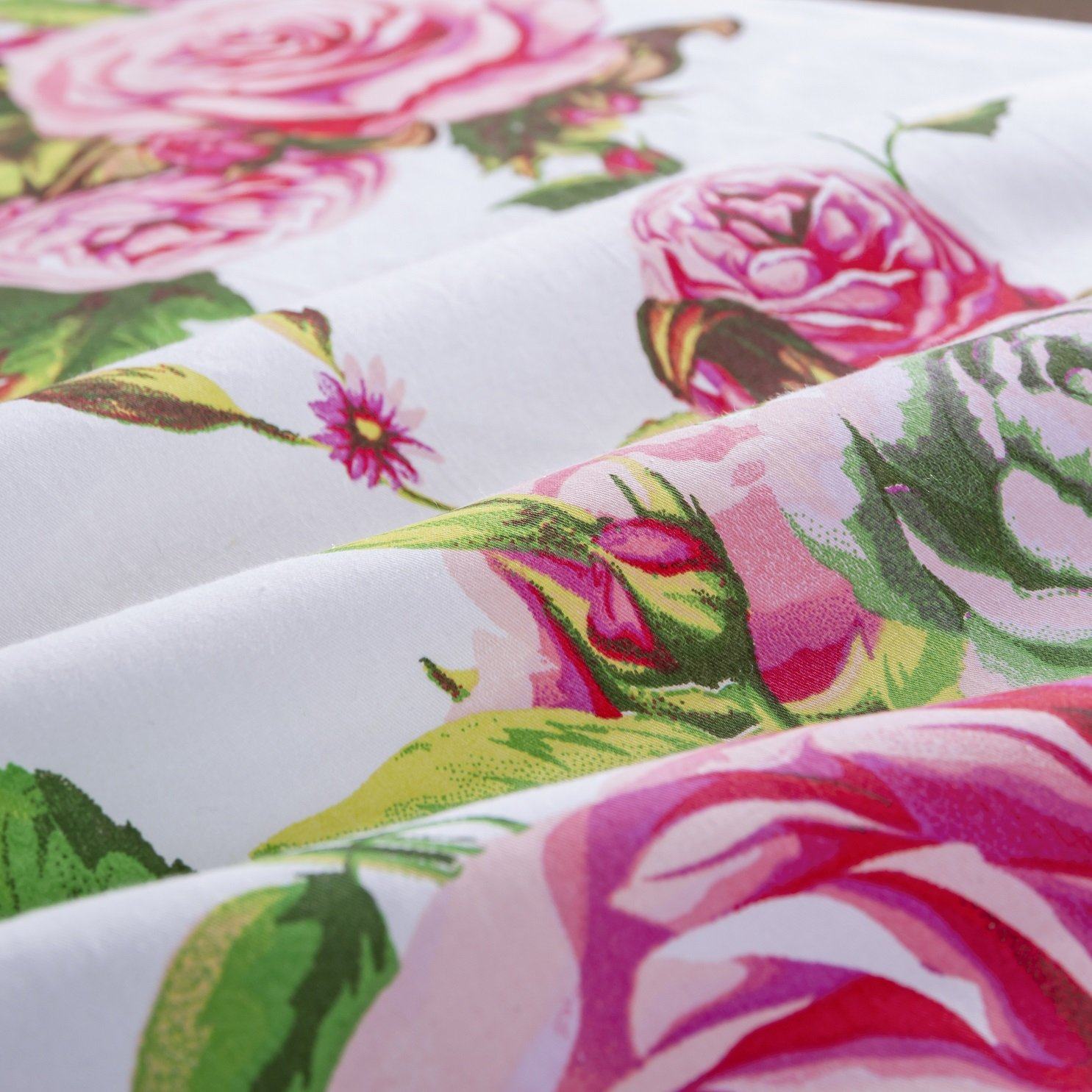 DaDa Bedding Pink Romantic Roses Floral Sheet Set