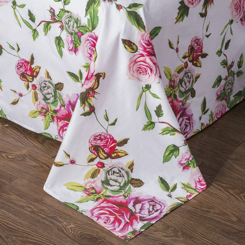 DaDa Bedding Pink Romantic Roses Floral Sheet Set