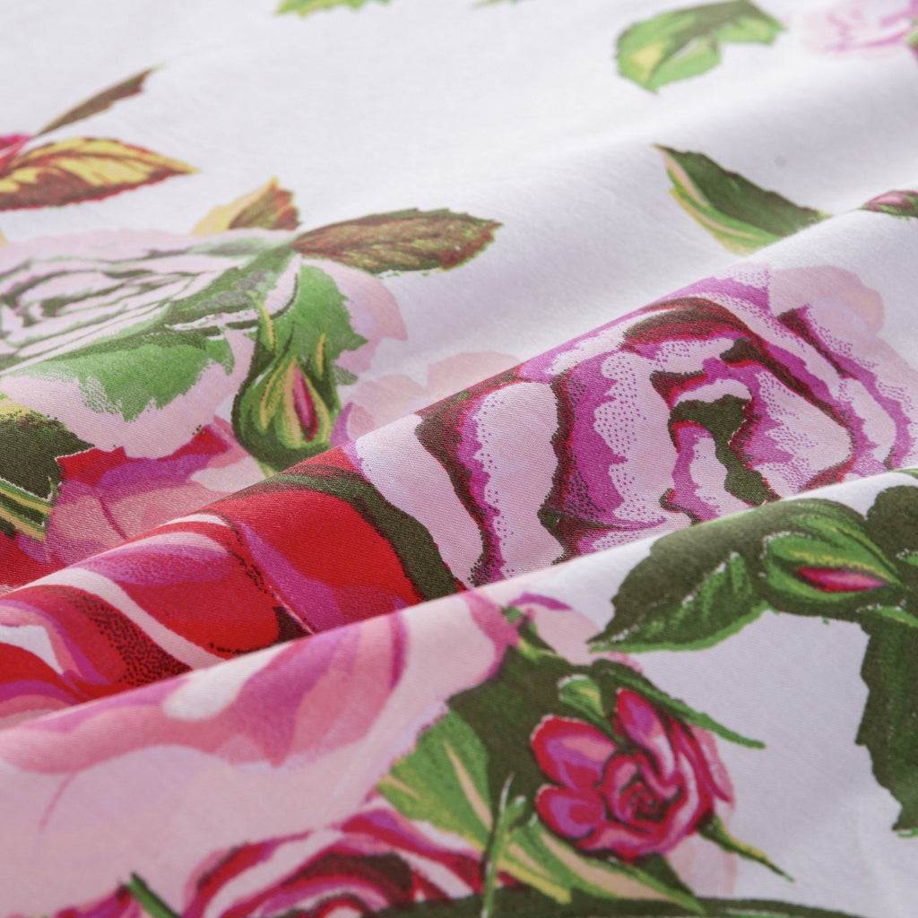 DaDa Bedding Pink Romantic Roses Floral Sheet Set