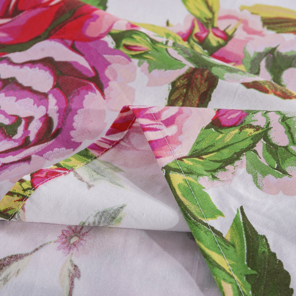 DaDa Bedding Pink Romantic Roses Floral Sheet Set