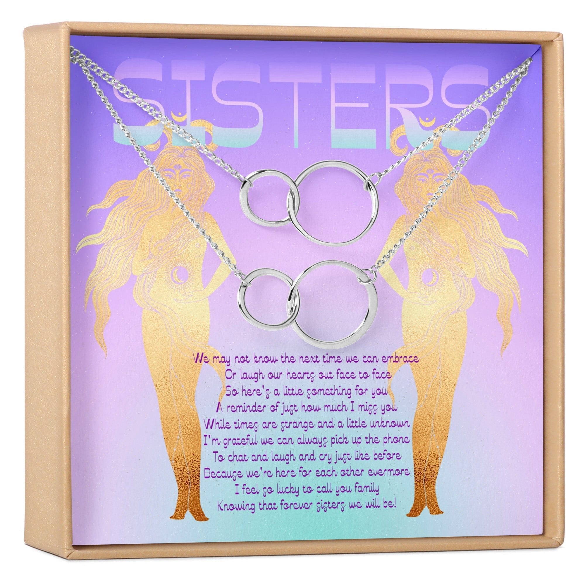 Sisters Double Circles Necklace Set