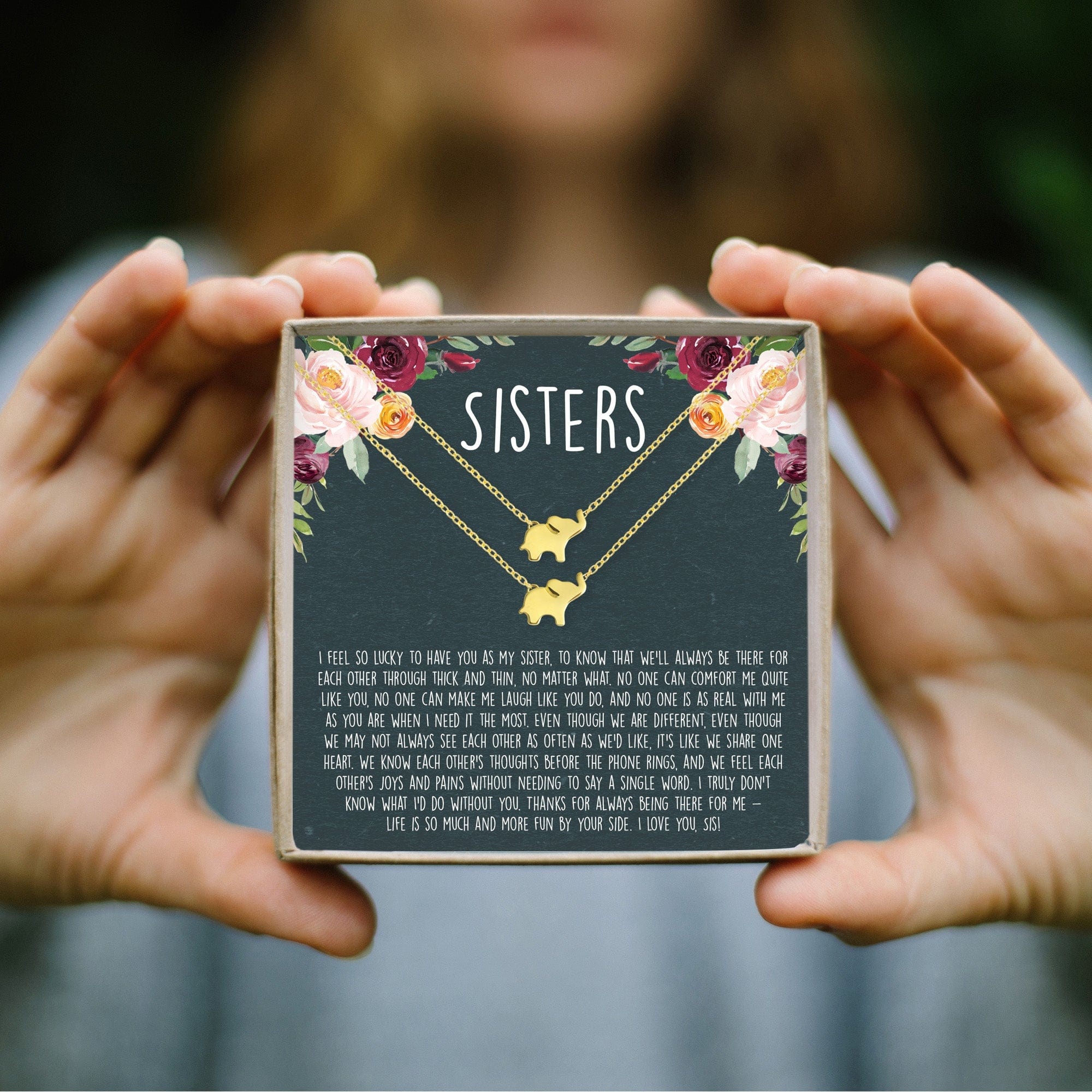 Sisters Elephant Necklace Set