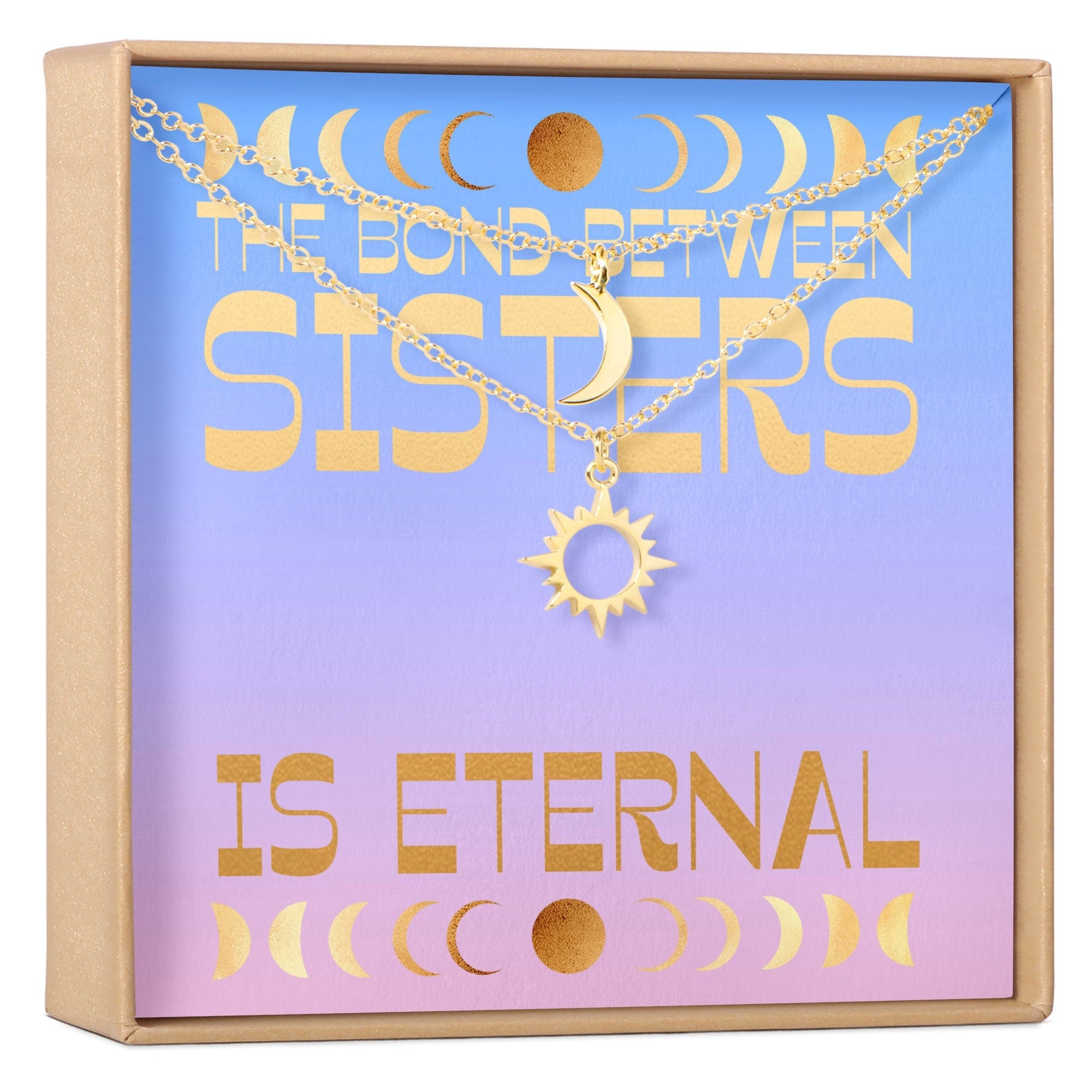 Sisters Sun and Moon Pendants Necklace Set