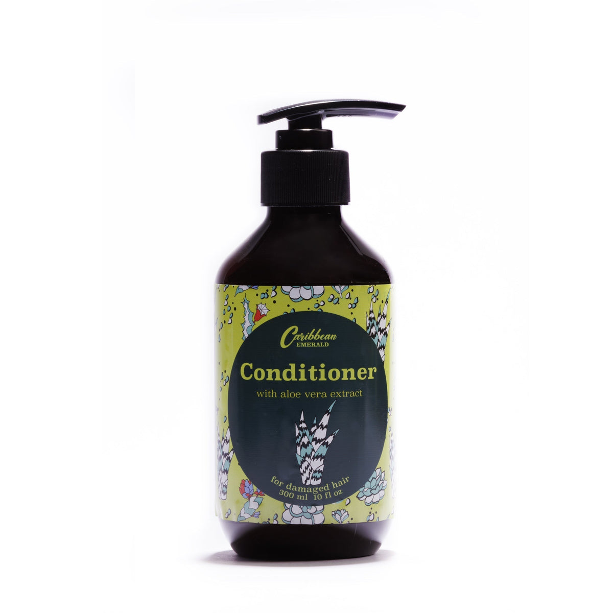 Caribbean Emerald Strengthening Conditioner with Aloe Vera Extract for Damaged Hair, Nourishing Moisturizing Hair Conditioner, 300 ml 10 fl oz Bottle
