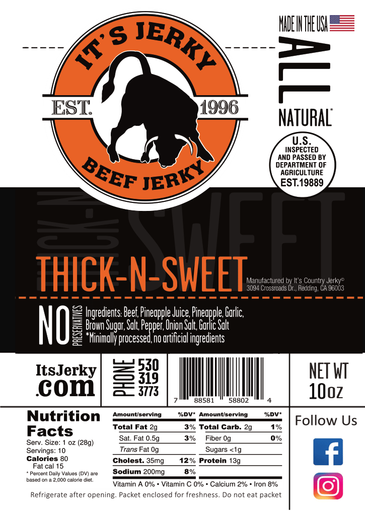 Thick-N-Sweet Beef Jerky 10oz