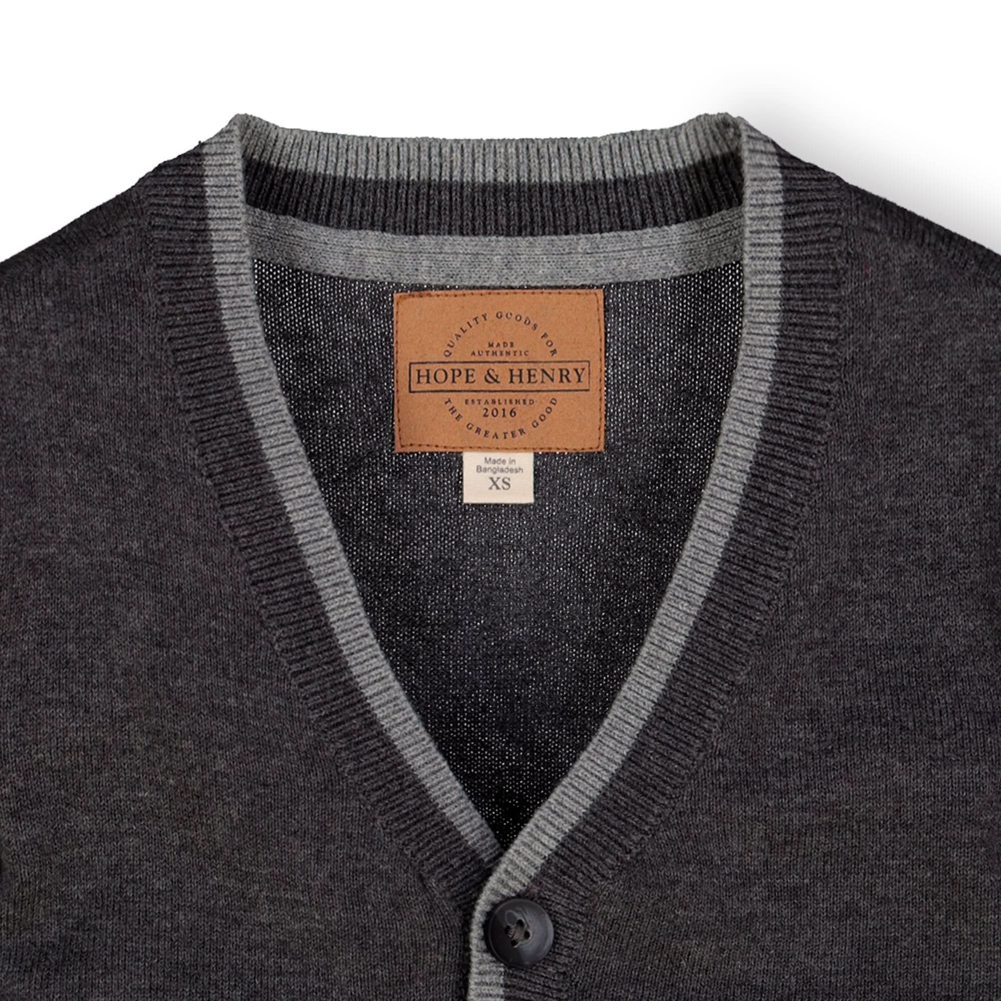 Organic Tipped Cardigan with Elbow Patches - Baby