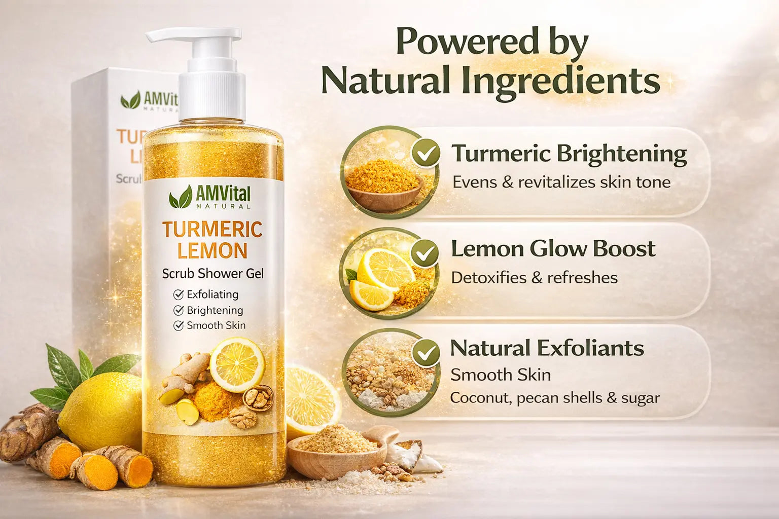 AMVital Turmeric Lemon Scrub Shower Gel