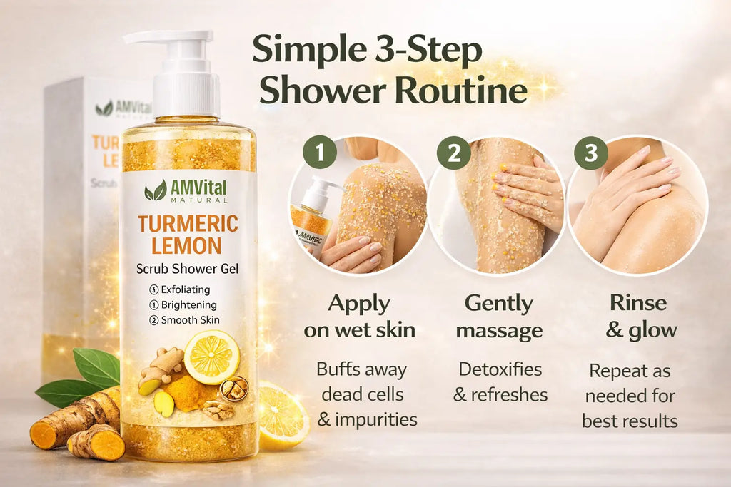 AMVital Turmeric Lemon Scrub Shower Gel