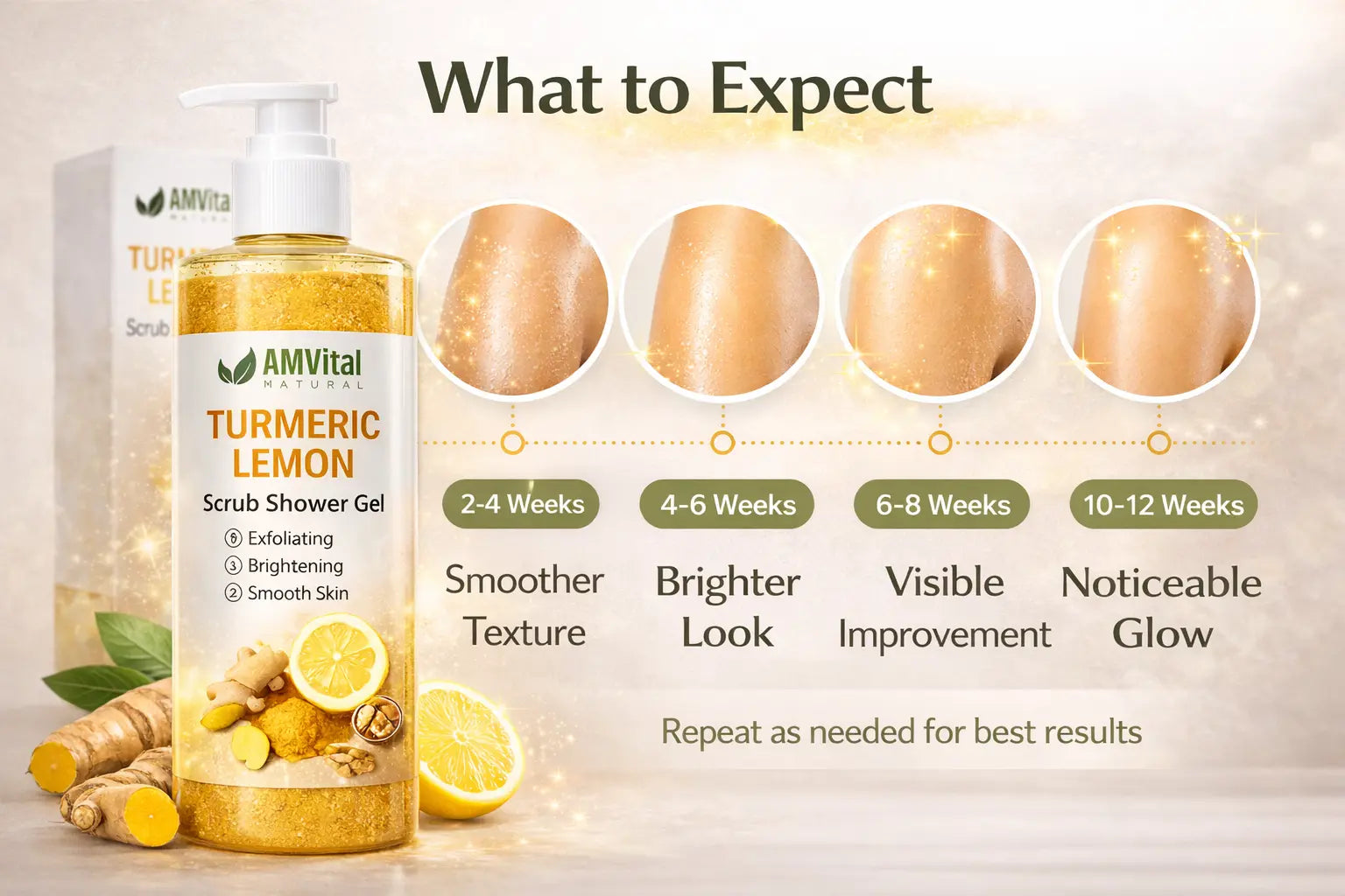 AMVital Turmeric Lemon Scrub Shower Gel