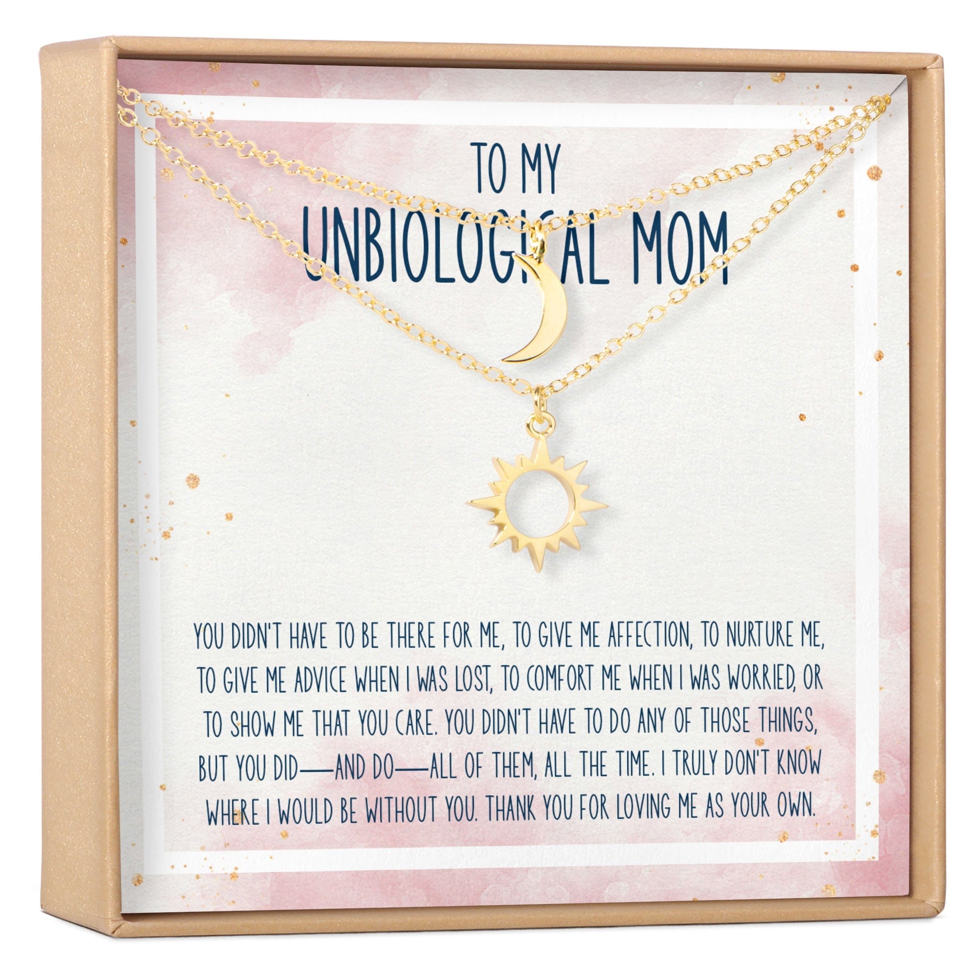 Unbiological Mom Sun and Moon Pendants Necklace Set