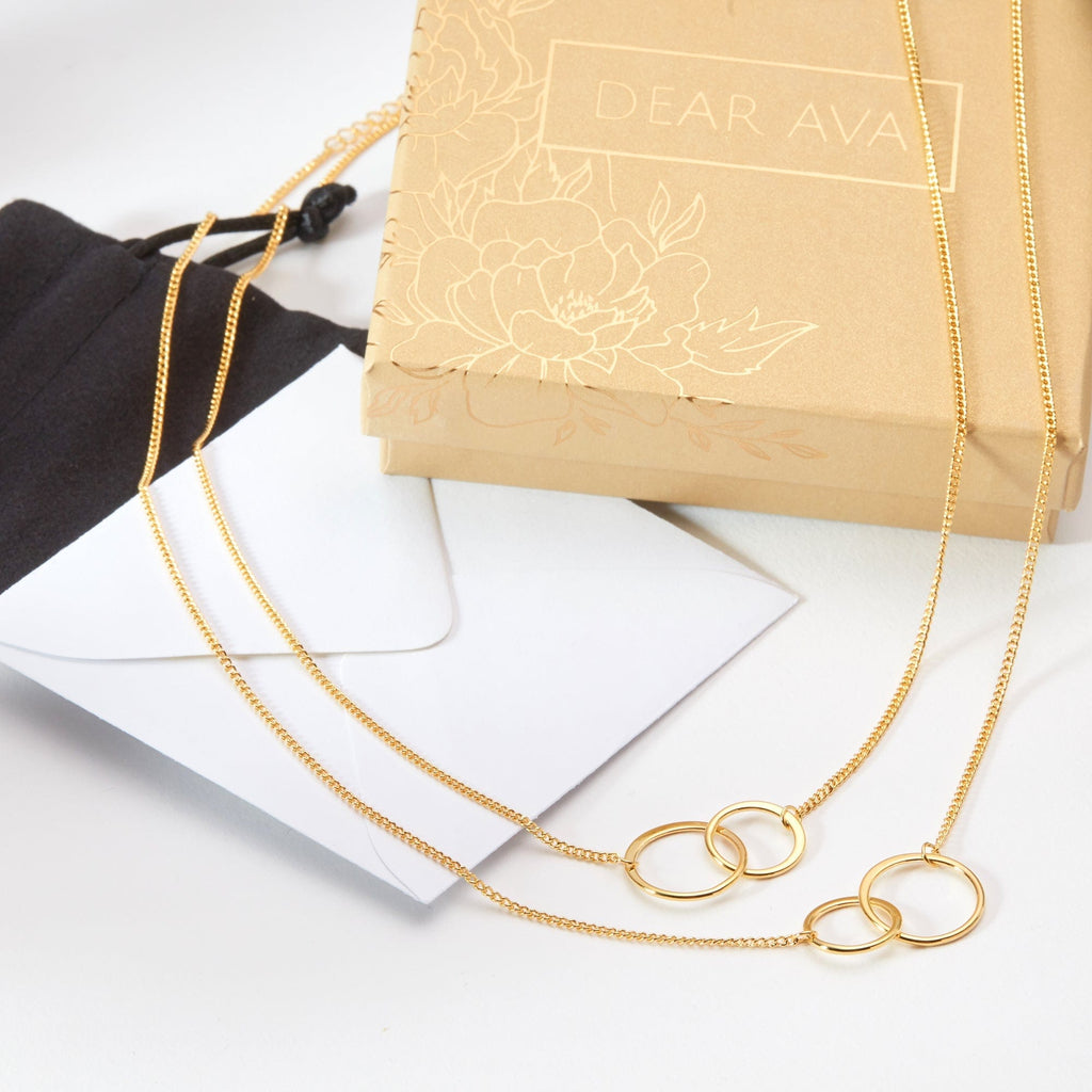 Unbiological Sisters Double Circles Necklace Set