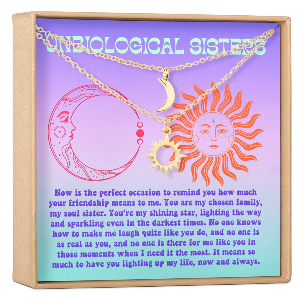 Unbiological Sisters Sun and Moon Pendants Necklace Set