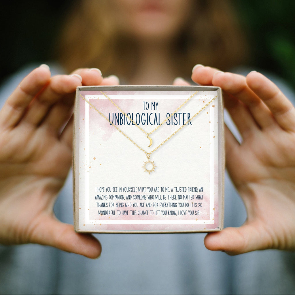 Unbiological Sisters Sun and Moon Pendants Necklace Set