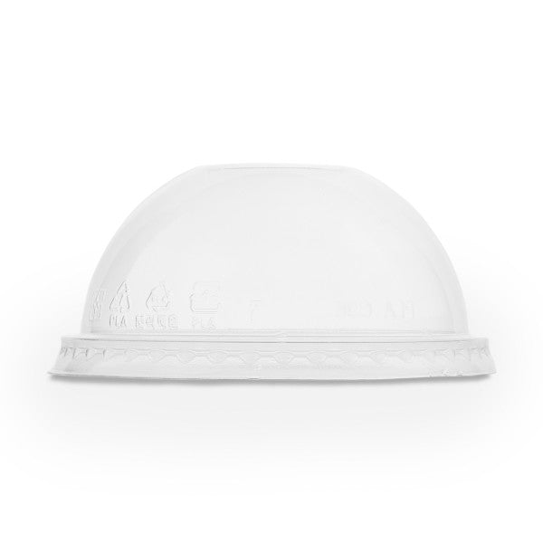 Vegware 96-Series PLA Dome Lid, No Hole, Clear (QTY 1000), SKU C96D-NH