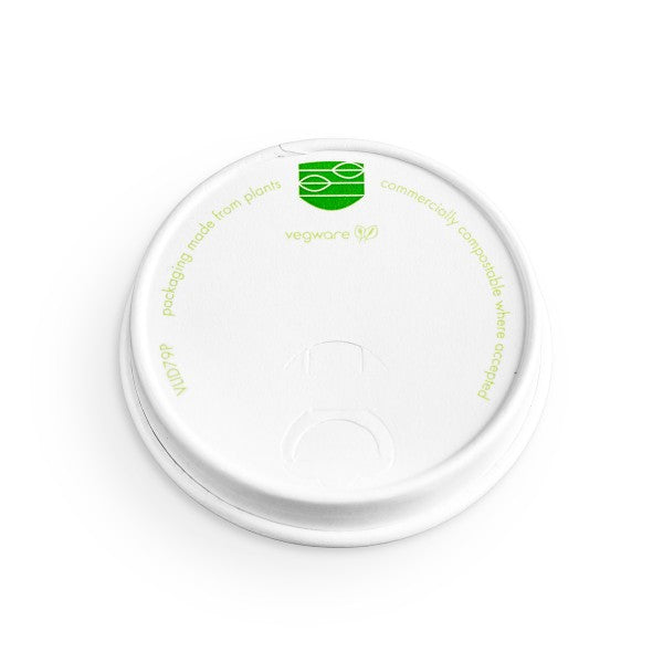 Vegware 79-Series PLA-Lined Paper Hot Cup Lid Compostable (QTY 1000), SKU VLID79PG