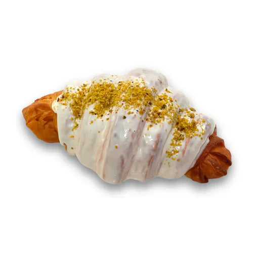 Andy Anand Sugar Free white Chocolate Pistachios Croissants, 10 Pcs - 2 lbs. Handcrafted Guilt-Free Treats with Rich Chocolate Filling Inside and Crunchy Toasted Pistachios Topping