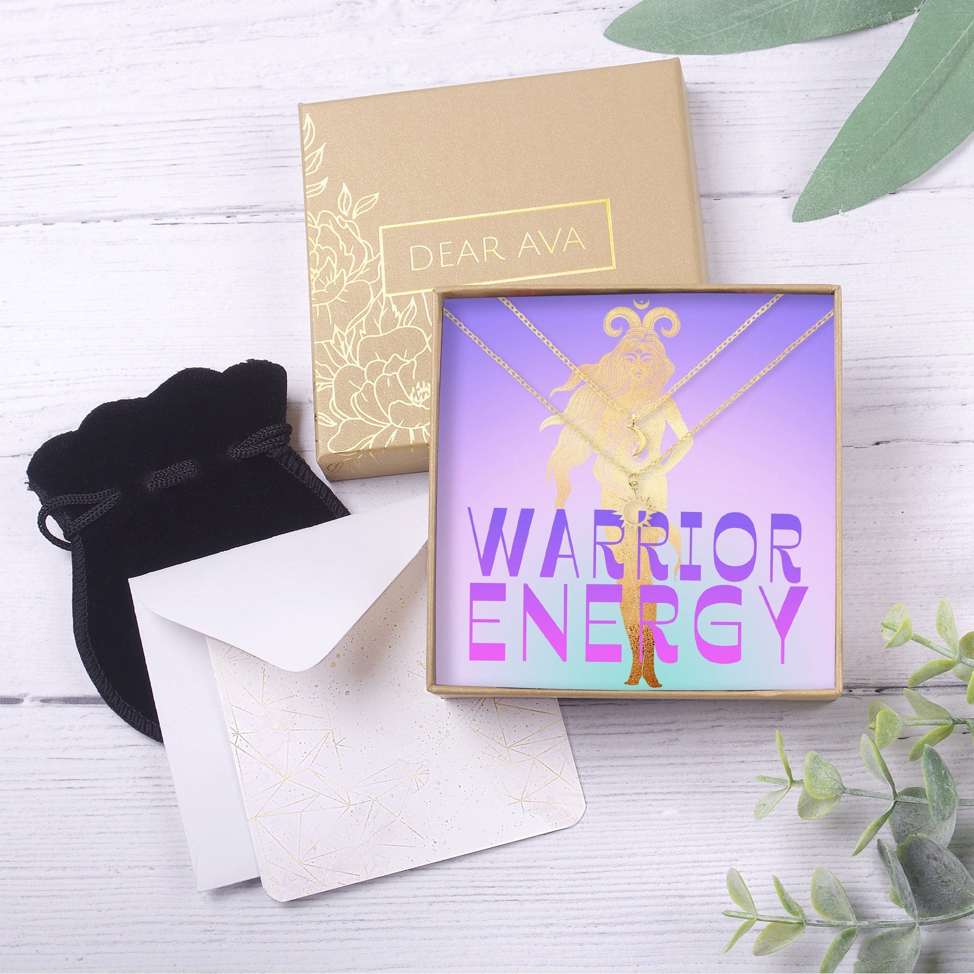Warrior Sun and Moon Pendants Necklace Set