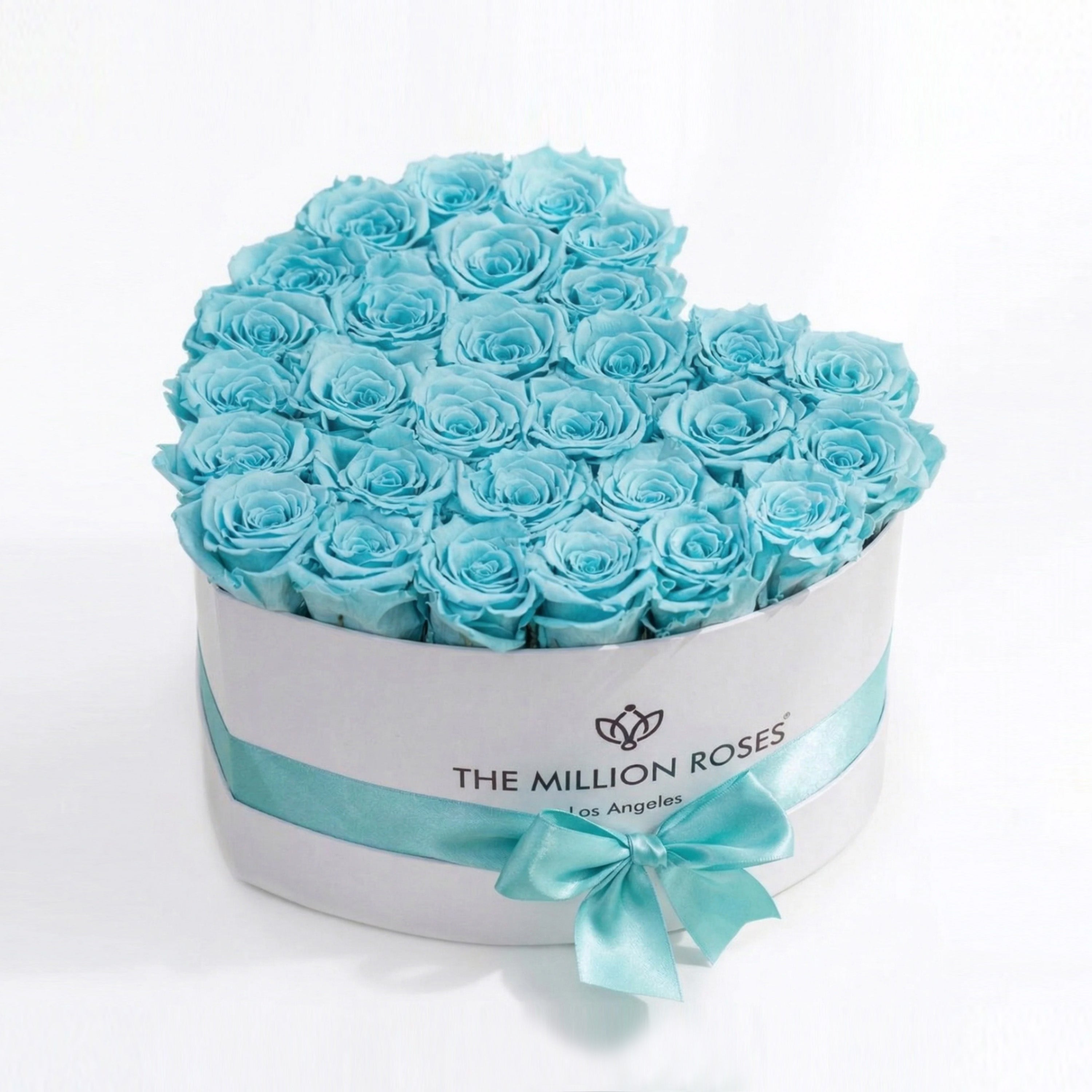 Heart White Box | Turquoise Roses
