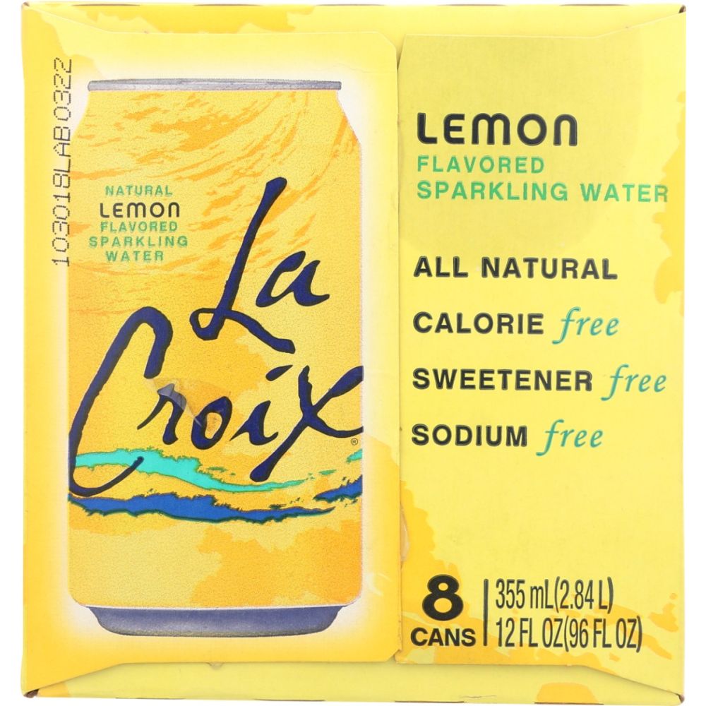 LA CROIX: Lemon Flavored Sparkling Water 8Pk, 96 fo