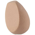 Fenty Beauty Latex-free beige teardrop makeup sponge 100 with angled flat side and rounded edges for smooth, even application of liquid, cream, and powder makeup. Ideal for blending foundation, concealer, contour, and setting products for a flawless finish. Cruelty-free reusable cosmetic applicator on a white background.